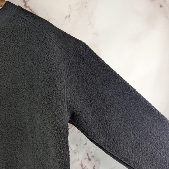 Everlane Sweatshirt Womens Black The Sherpa Teddy Fuzzy Fleece Renew Crew - Picture 10 of 14